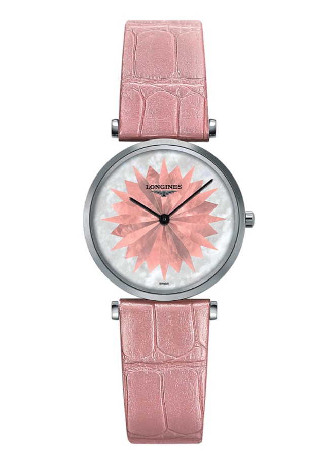 Женские кварцевый часы Longines La Grande Classique de Longines L4.209.4.04.2 белый, розовый кожа — Изображение 1