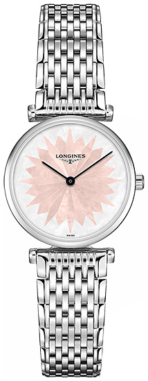 Женские часы Longines La Grande Classique de Longines L4.209.4.04.6, механизм кварцевый, циферблат белый, розовый, браслет нержавеющая сталь — Изображение 1