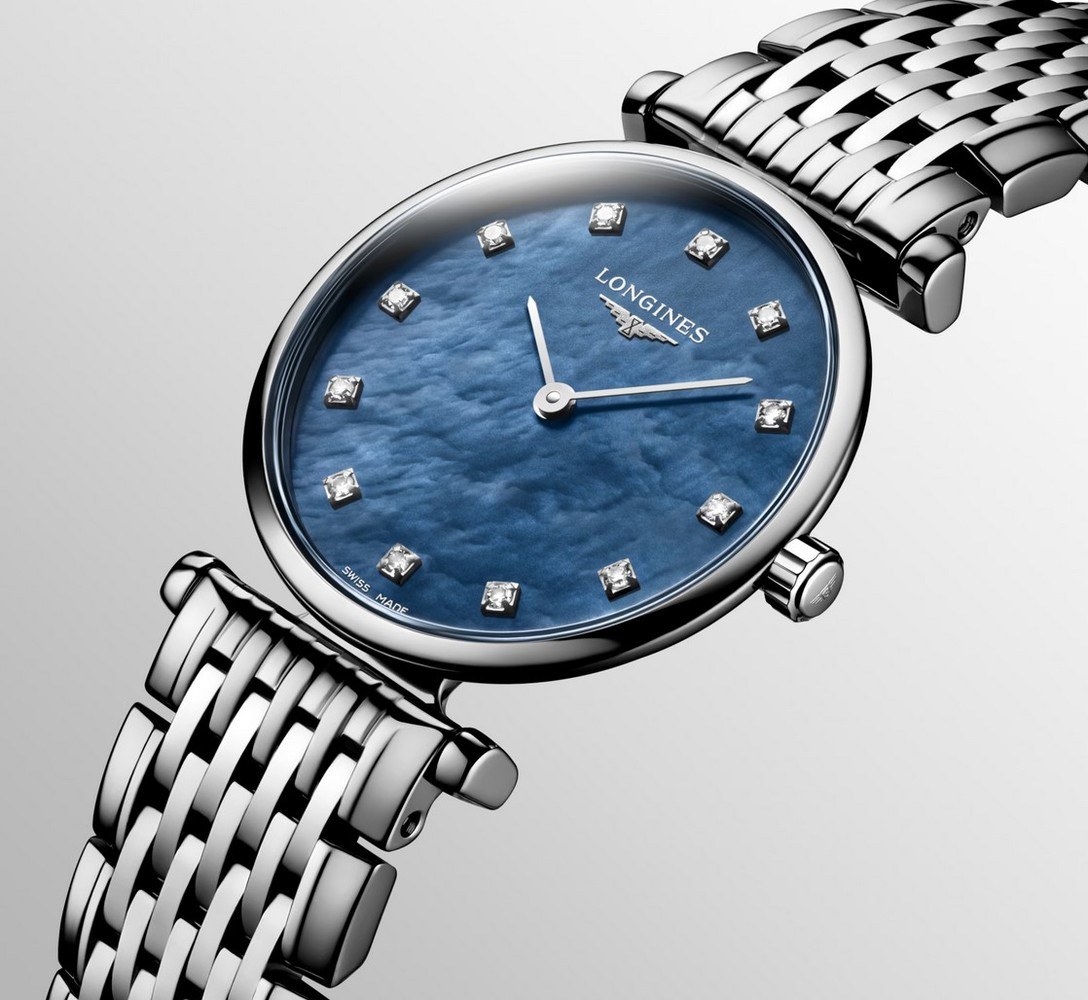 Женские часы Longines La Grande Classique de Longines L4.209.4.81.6, механизм кварцевый, циферблат синий, браслет нержавеющая сталь — Изображение 2