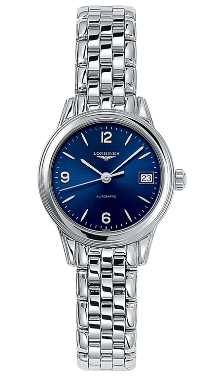 Женские механический с автоподзаводом часы Longines Flagship L4.274.4.96.6 синий нержавеющая сталь — Изображение 1