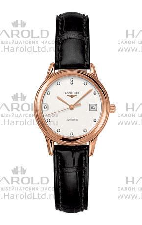 Женские механический с автоподзаводом часы Longines Flagship L4.274.8.27.2 белый кожа — Изображение 1