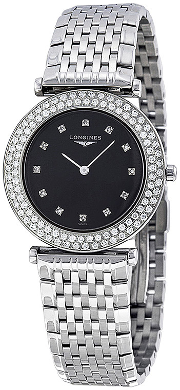 Женские часы Longines La Grande Classique de Longines L4.308.0.57.6, механизм кварцевый, циферблат черный, браслет нержавеющая сталь — Изображение 2