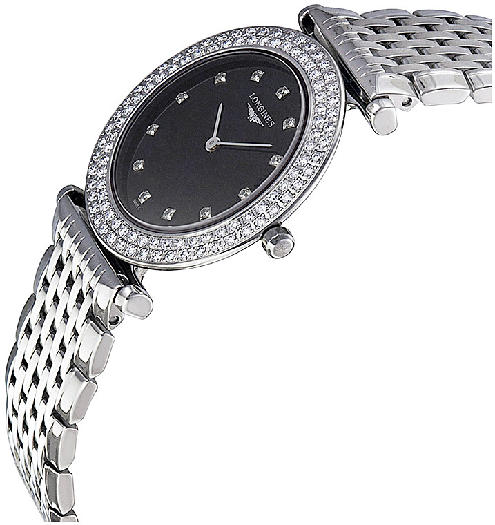 Женские часы Longines La Grande Classique de Longines L4.308.0.57.6, механизм кварцевый, циферблат черный, браслет нержавеющая сталь — Изображение 3