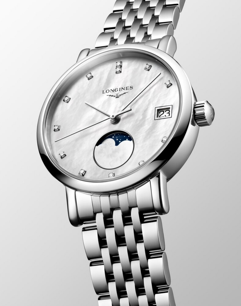 Женские часы Longines The Longines Elegant Collection L4.330.4.87.6, механизм кварцевый, циферблат белый, браслет нержавеющая сталь — Изображение 4