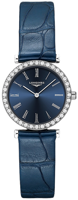 Женские часы Longines La Grande Classique de Longines L4.341.0.94.2, механизм кварцевый, циферблат синий, браслет кожа — Изображение 1