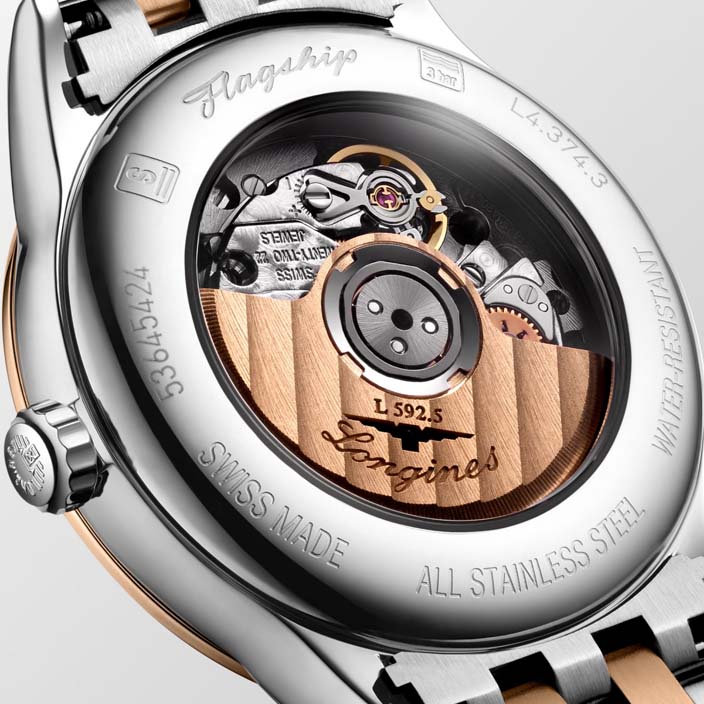 Женские механический с автоподзаводом часы Longines Flagship L4.374.3.90.7 белый нержавеющая сталь + pvd — Изображение 3