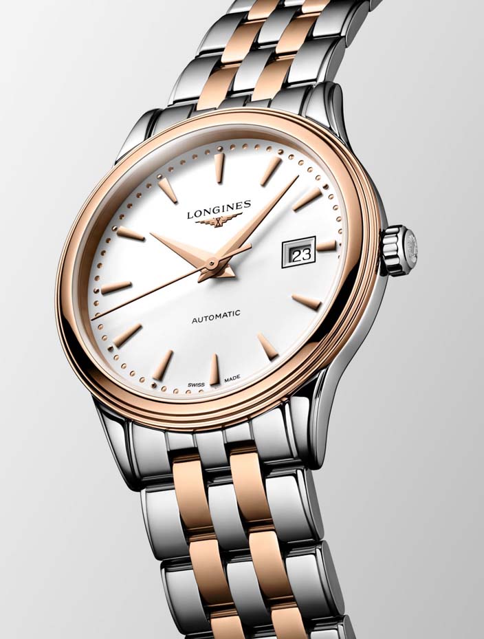 Женские механический с автоподзаводом часы Longines Flagship L4.374.3.90.7 белый нержавеющая сталь + pvd — Изображение 4