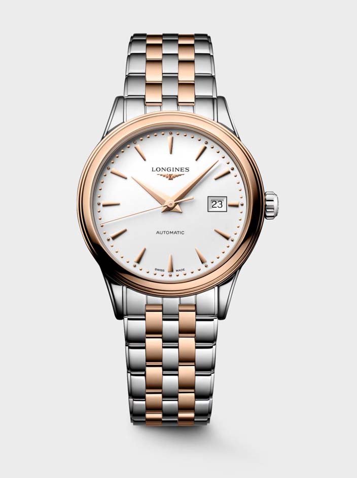 Женские механический с автоподзаводом часы Longines Flagship L4.374.3.90.7 белый нержавеющая сталь + pvd — Изображение 1
