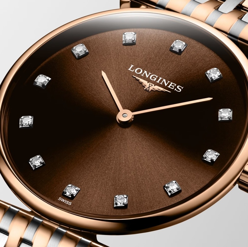 Женские часы Longines La Grande Classique de Longines L4.512.1.67.7, механизм кварцевый, циферблат коричневый, браслет нержавеющая сталь и розовое pvd-покрытие — Изображение 4