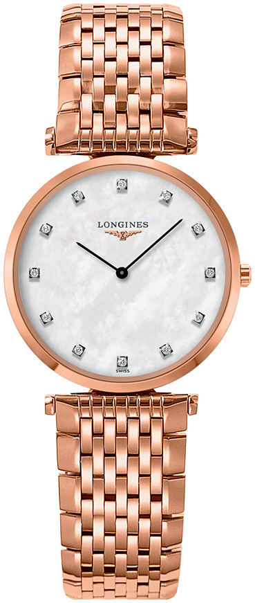Женские часы Longines La Grande Classique de Longines L4.512.1.97.8, механизм кварцевый, циферблат белый, браслет нержавеющая сталь + pvd — Изображение 1