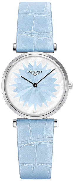 Женские кварцевый часы Longines La Grande Classique de Longines L4.512.4.03.2 белый, голубой кожа — Изображение 1
