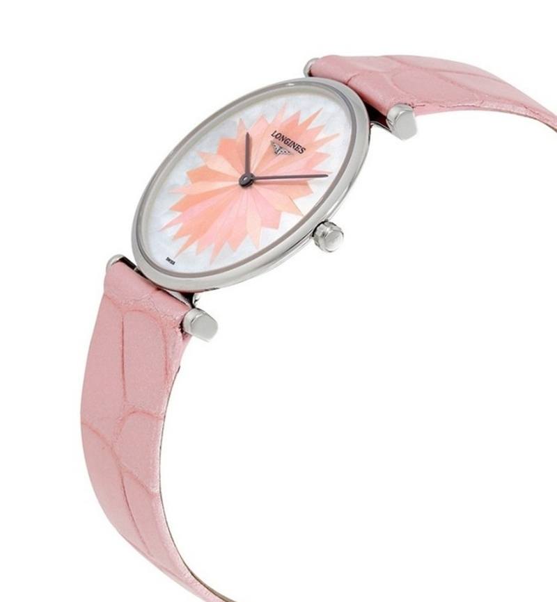 Женские кварцевый часы Longines La Grande Classique de Longines L4.512.4.04.2 белый, розовый кожа — Изображение 3