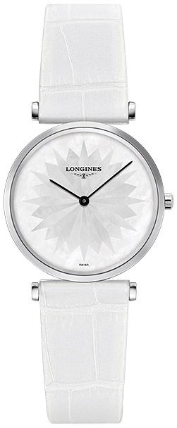 Женские кварцевый часы Longines La Grande Classique de Longines L4.512.4.05.2 белый кожа — Изображение 1