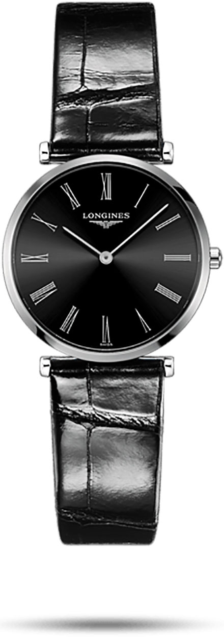 Женские часы Longines La Grande Classique de Longines L4.512.4.51.2, механизм кварцевый, циферблат черный, браслет кожа — Изображение 1