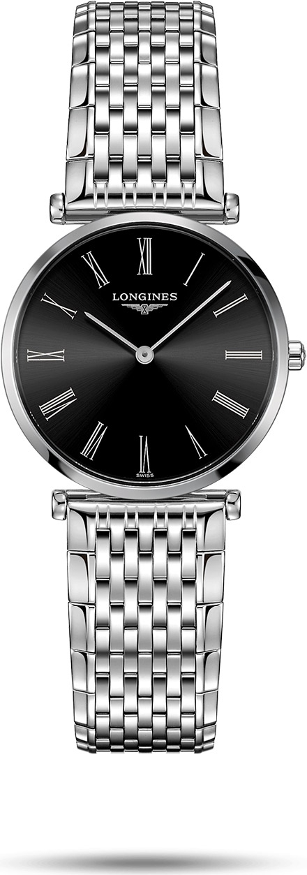 Женские часы Longines La Grande Classique de Longines L4.512.4.51.6, механизм кварцевый, циферблат черный, браслет нержавеющая сталь — Изображение 1
