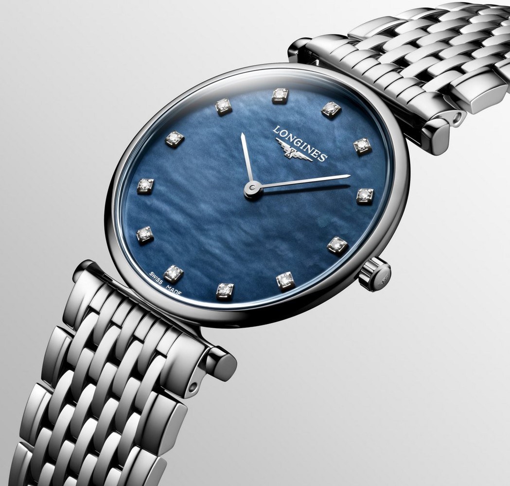 Женские часы Longines La Grande Classique de Longines L4.512.4.81.6, механизм кварцевый, циферблат синий, браслет нержавеющая сталь — Изображение 2