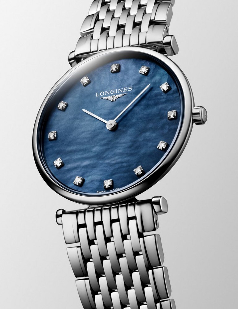 Женские часы Longines La Grande Classique de Longines L4.512.4.81.6, механизм кварцевый, циферблат синий, браслет нержавеющая сталь — Изображение 4