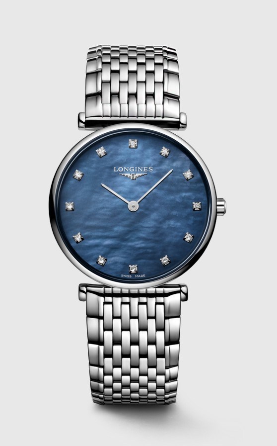 Женские часы Longines La Grande Classique de Longines L4.512.4.81.6, механизм кварцевый, циферблат синий, браслет нержавеющая сталь — Изображение 1