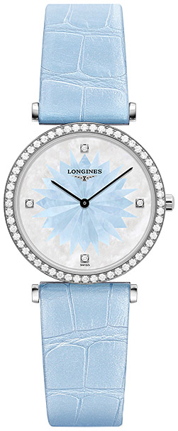 Женские часы Longines La Grande Classique de Longines L4.513.0.23.2, механизм кварцевый, циферблат белый, голубой, браслет кожа — Изображение 1