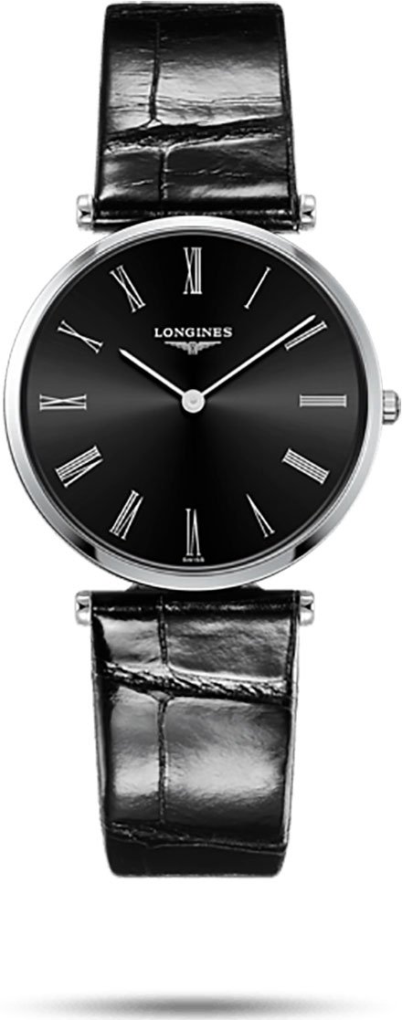 Женские часы Longines La Grande Classique de Longines L4.709.4.51.2, механизм кварцевый, циферблат черный, браслет кожа — Изображение 1