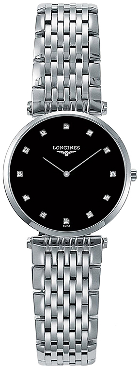 Унисекс часы Longines La Grande Classique de Longines L4.709.4.58.6, механизм кварцевый, циферблат черный, браслет нержавеющая сталь — Изображение 1