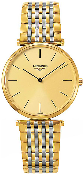 Мужские часы Longines La Grande Classique de Longines L4.755.2.32.7, механизм кварцевый, циферблат золотистый, браслет нержавеющая сталь + pvd — Изображение 1