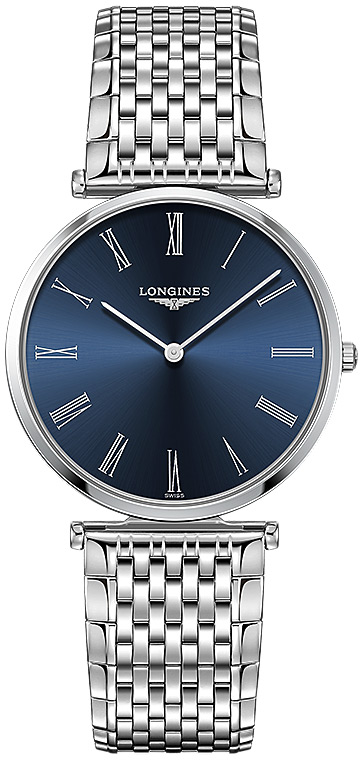 Мужские часы Longines La Grande Classique de Longines L4.755.4.94.6, механизм кварцевый, циферблат синий, браслет нержавеющая сталь — Изображение 1