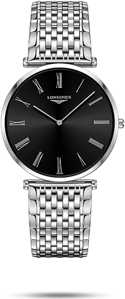 Женские часы Longines La Grande Classique de Longines L4.766.4.51.6, механизм кварцевый, циферблат черный, браслет нержавеющая сталь — Изображение 1