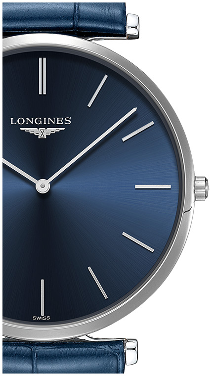 Мужские часы Longines La Grande Classique de Longines L4.766.4.95.2, механизм кварцевый, циферблат синий, браслет кожа — Изображение 2