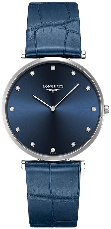 Мужские часы Longines La Grande Classique de Longines L4.766.4.97.2, механизм кварцевый, циферблат синий, браслет кожа — Изображение 1