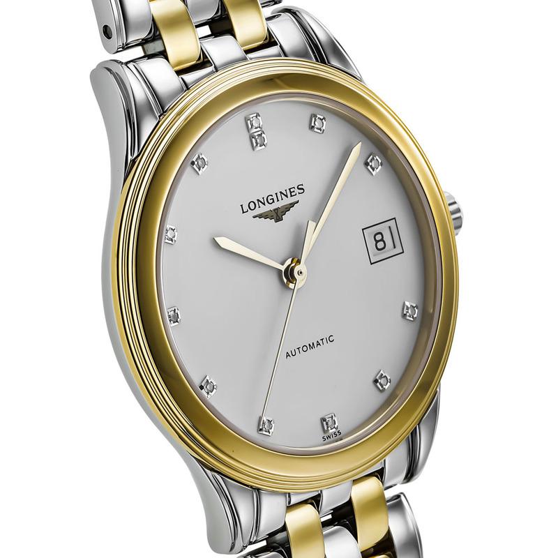 Унисекс механический с автоподзаводом часы Longines Flagship L4.774.3.27.7 белый нержавеющая сталь + pvd — Изображение 3