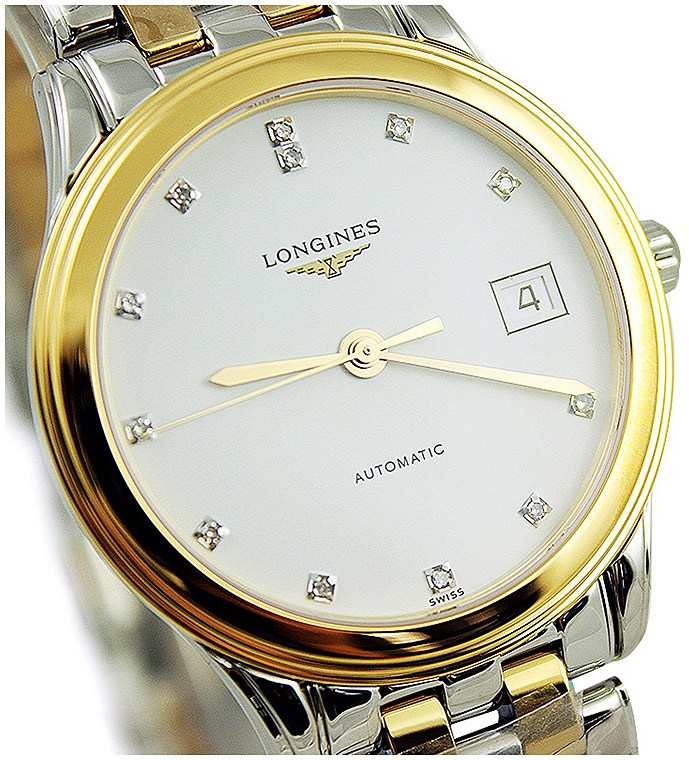 Унисекс механический с автоподзаводом часы Longines Flagship L4.774.3.27.7 белый нержавеющая сталь + pvd — Изображение 5