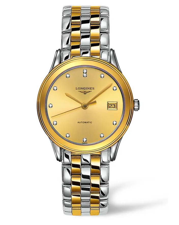 Унисекс механический с автоподзаводом часы Longines Flagship L4.774.3.37.7 золотистый нержавеющая сталь + pvd — Изображение 1