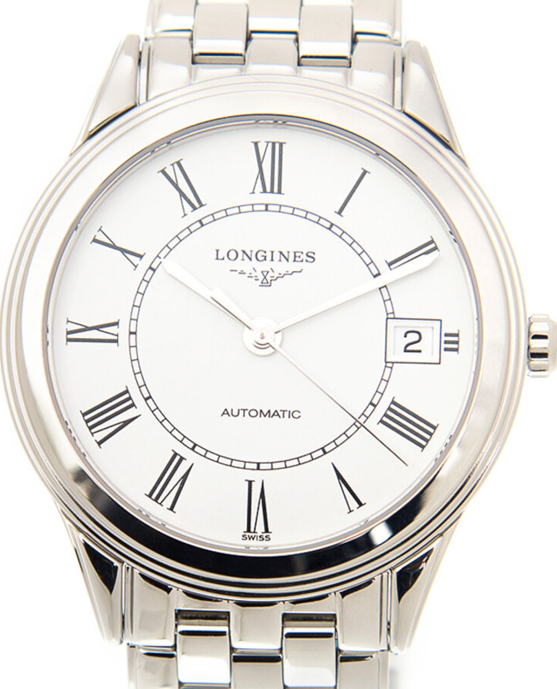 Унисекс механический с автоподзаводом часы Longines Flagship L4.774.4.21.6 белый нержавеющая сталь — Изображение 2
