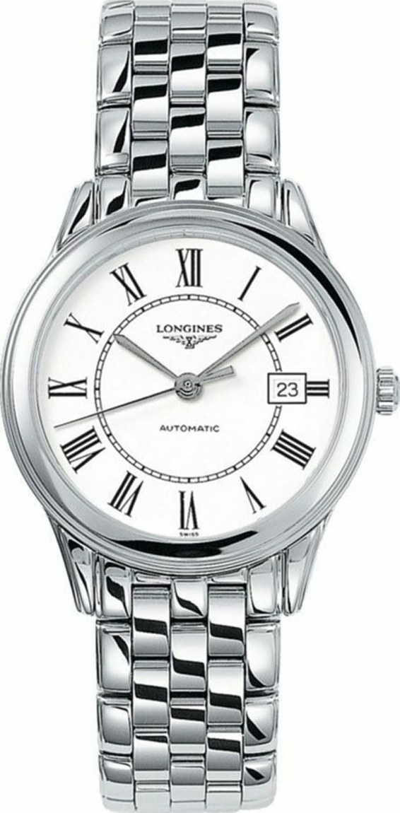 Унисекс механический с автоподзаводом часы Longines Flagship L4.774.4.21.6 белый нержавеющая сталь — Изображение 1