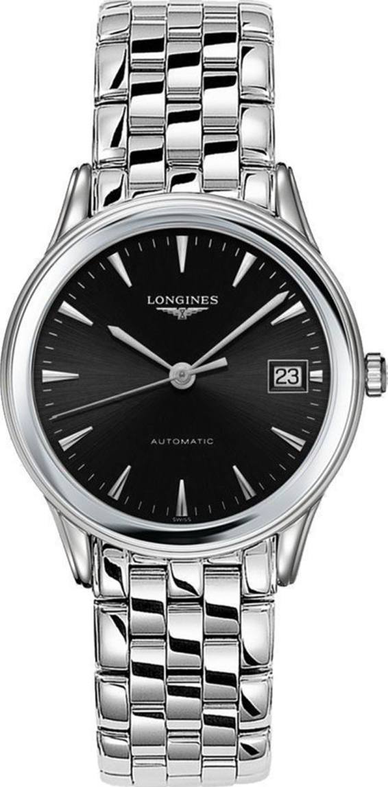 Унисекс механический с автоподзаводом часы Longines Flagship L4.774.4.52.6 черный нержавеющая сталь — Изображение 1