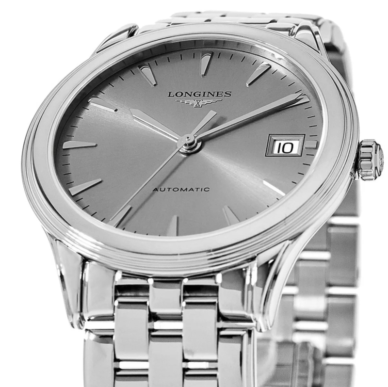 Унисекс часы Longines Flagship L4.774.4.72.6, механизм механический с автоподзаводом, циферблат серебристый, браслет нержавеющая сталь — Изображение 2