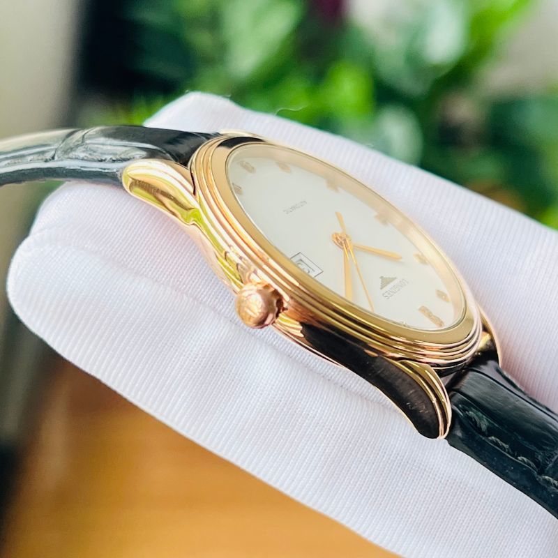 Мужские часы Longines Flagship L4.774.8.27.2, механизм механический  с автоподзаводом, циферблат белый, браслет кожа аллигатора — Изображение 3