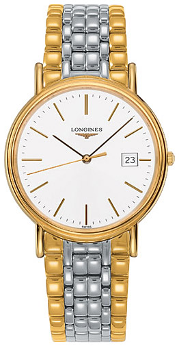 Мужские кварцевый часы Longines Presence L4.790.2.12.7 белый нержавеющая сталь + pvd — Изображение 1