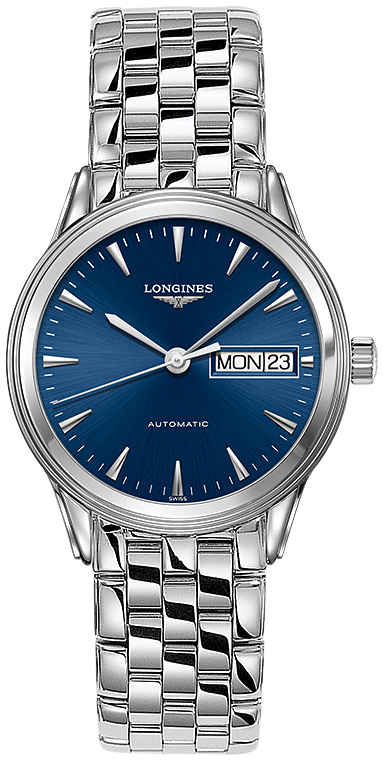 Женские часы Longines Flagship L4.799.4.92.6, механизм механический с автоподзаводом, циферблат синий, браслет нержавеющая сталь — Изображение 1