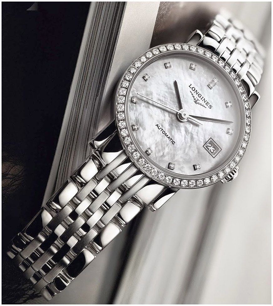 Унисекс часы Longines The Longines Elegant Collection L4.809.0.87.6, механизм механический с автоподзаводом, циферблат белый, браслет нержавеющая сталь — Изображение 2