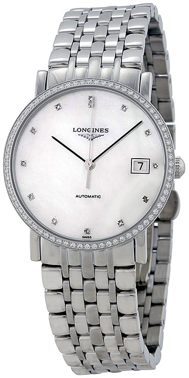 Унисекс часы Longines The Longines Elegant Collection L4.809.0.87.6, механизм механический с автоподзаводом, циферблат белый, браслет нержавеющая сталь — Изображение 3