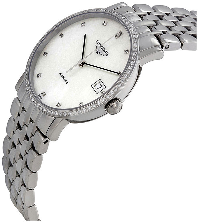 Унисекс часы Longines The Longines Elegant Collection L4.809.0.87.6, механизм механический с автоподзаводом, циферблат белый, браслет нержавеющая сталь — Изображение 4