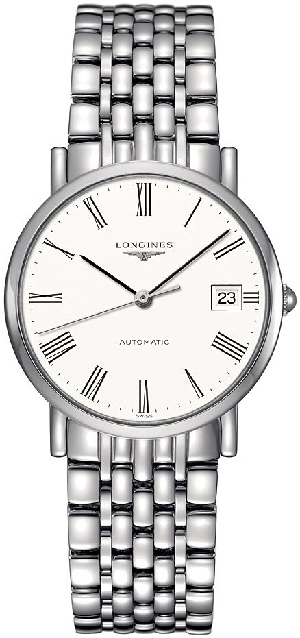 Унисекс часы Longines The Longines Elegant Collection L4.809.4.11.6, механизм механический с автоподзаводом, циферблат белый, браслет нержавеющая сталь — Изображение 1