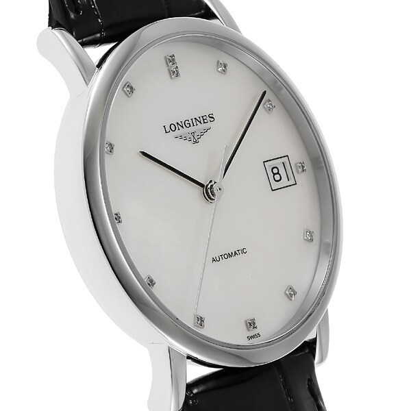 Унисекс часы Longines The Longines Elegant Collection L4.809.4.87.2, механизм механический с автоподзаводом, циферблат белый, браслет кожа — Изображение 3