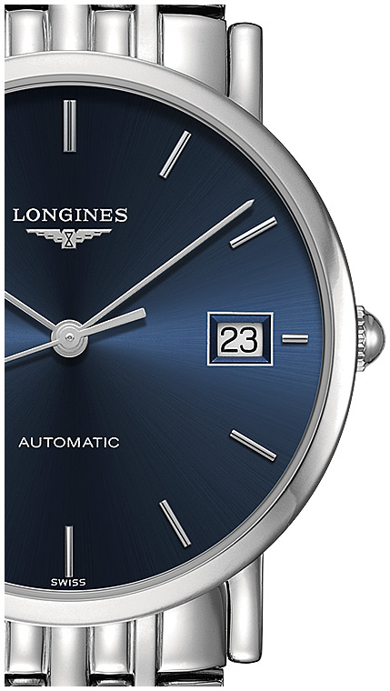 Женские часы Longines The Longines Elegant Collection L4.809.4.92.6, механизм механический с автоподзаводом, циферблат синий, браслет нержавеющая сталь — Изображение 2