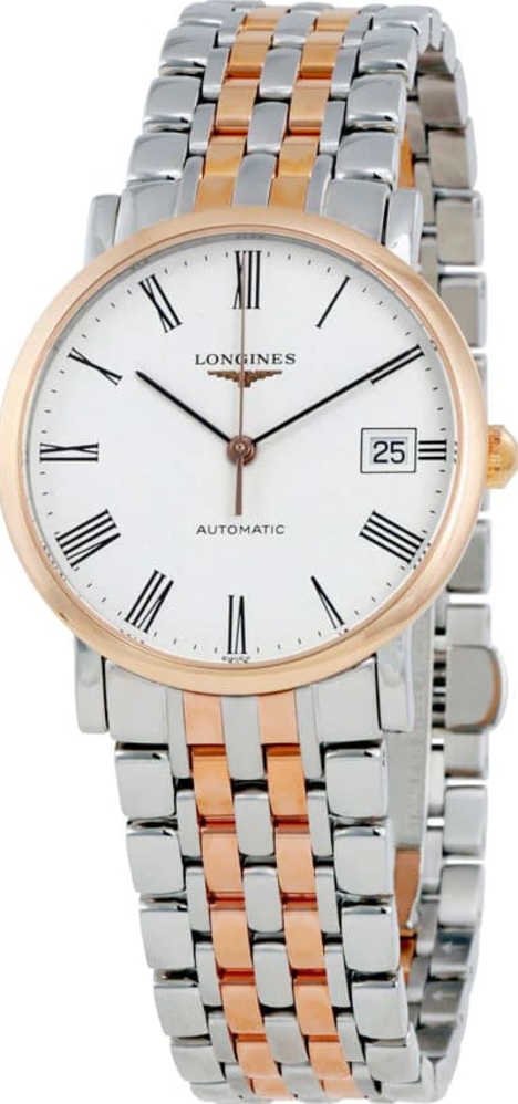 Женские часы Longines The Longines Elegant Collection L4.809.5.11.7, механизм механический с автоподзаводом, циферблат белый, браслет нержавеющая сталь + золото — Изображение 2
