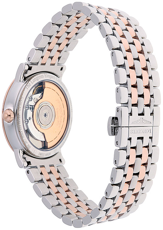 Унисекс часы Longines The Longines Elegant Collection L4.809.5.12.7, механизм механический с автоподзаводом, циферблат белый, браслет нержавеющая сталь + золото 18к — Изображение 4