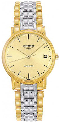 Унисекс часы Longines Presence L4.821.2.32.7, механизм механический с автоподзаводом, циферблат золотистый, браслет нержавеющая сталь + pvd — Изображение 1