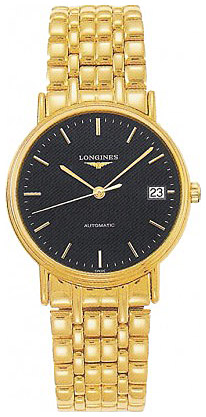 Унисекс механический с автоподзаводом часы Longines Presence L4.821.2.52.8 черный нержавеющая сталь + pvd — Изображение 1